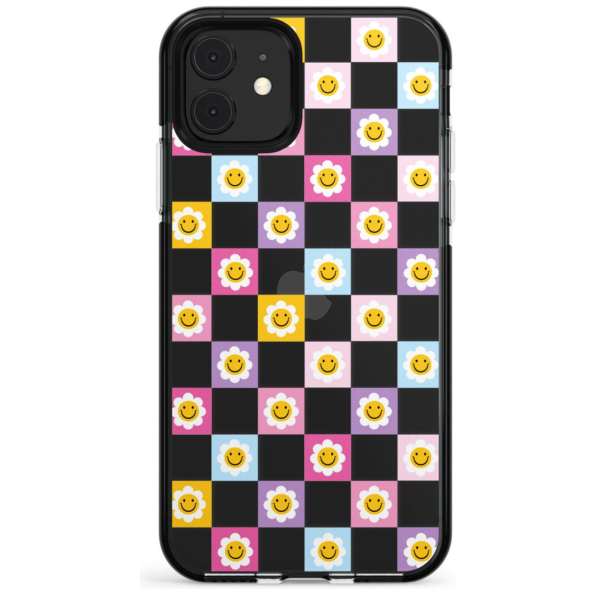 Daisy Squares Pattern Black Impact Phone Case for iPhone 11 Pro Max