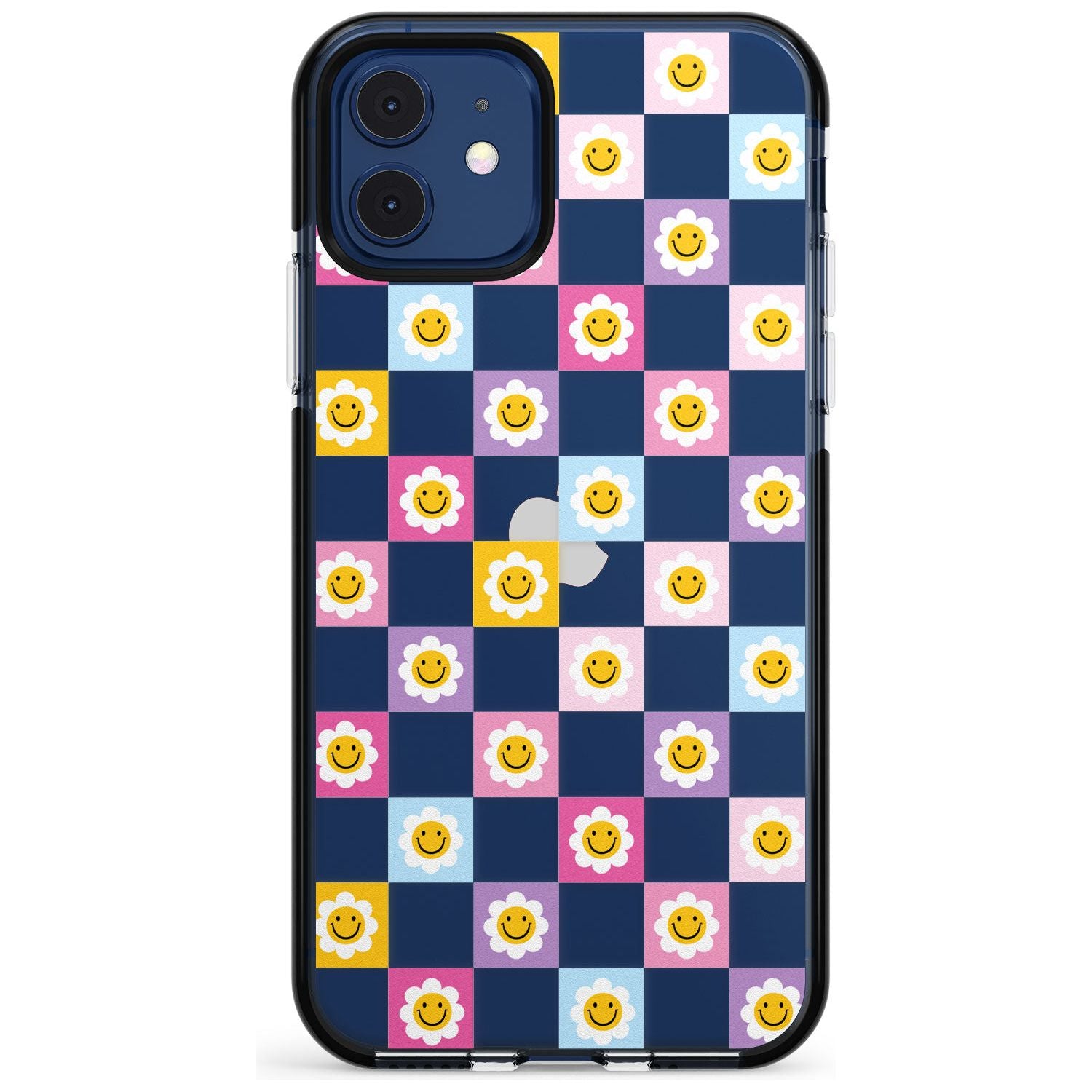 Daisy Squares Pattern Black Impact Phone Case for iPhone 11 Pro Max