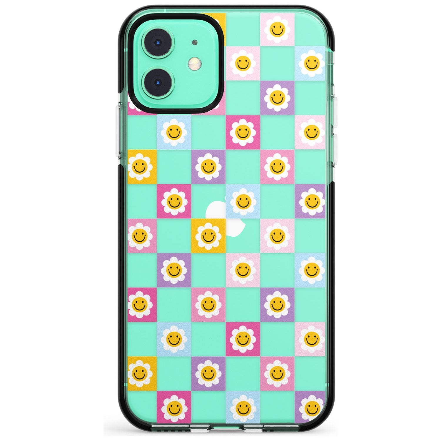 Daisy Squares Pattern Black Impact Phone Case for iPhone 11 Pro Max