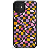 Wonky Squares Pattern Black Impact Phone Case for iPhone 11 Pro Max