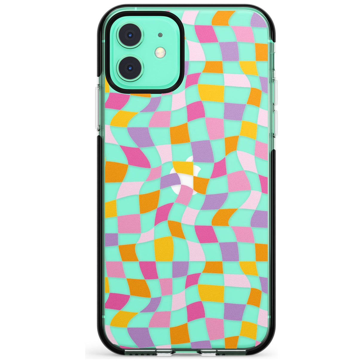 Wonky Squares Pattern Black Impact Phone Case for iPhone 11 Pro Max