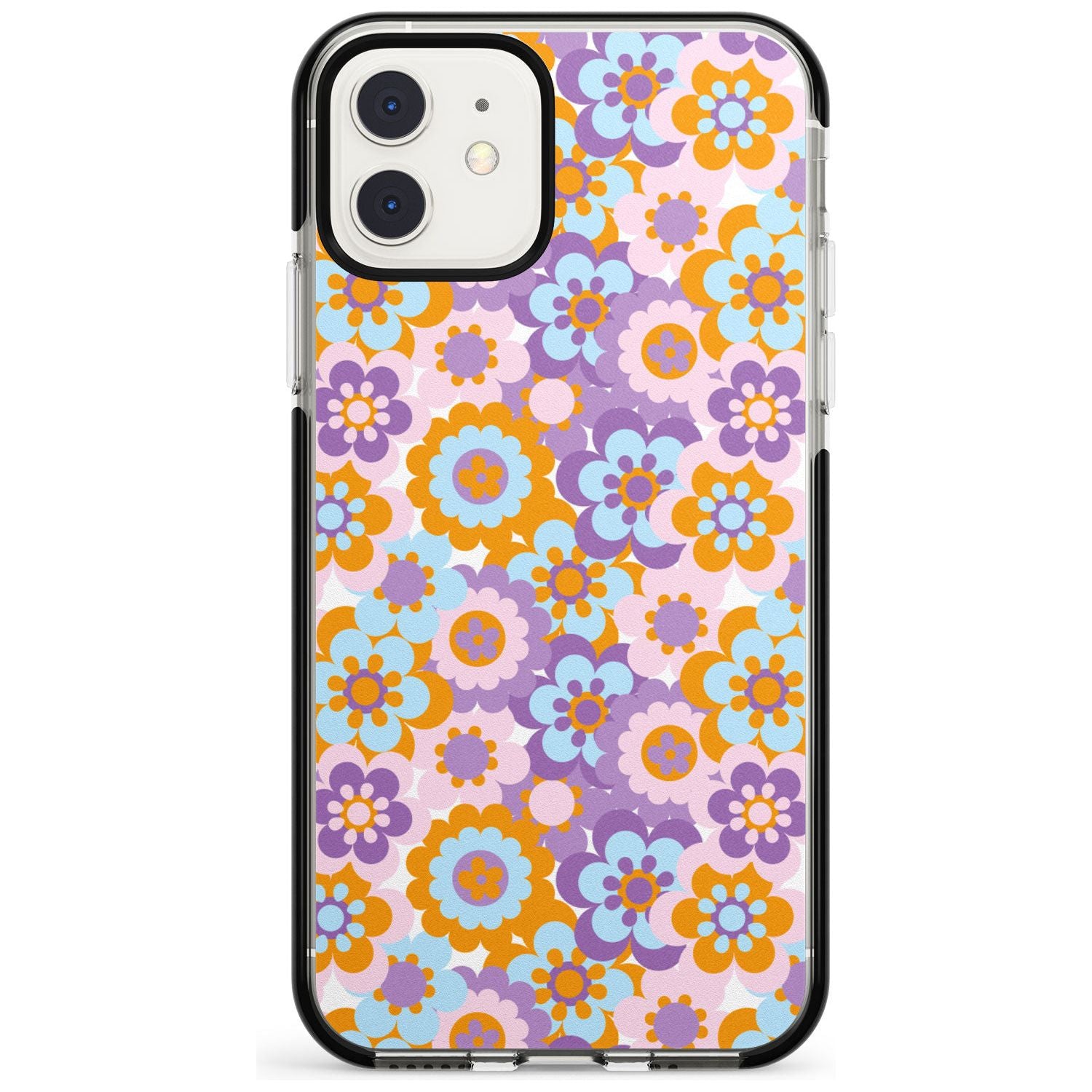 Flower Power Pattern Black Impact Phone Case for iPhone 11 Pro Max