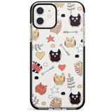 Cute Owl Pattern Black Impact Phone Case for iPhone 11 Pro Max