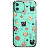 Cute Owl Pattern Black Impact Phone Case for iPhone 11 Pro Max