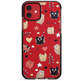 Cute Owl Pattern Black Impact Phone Case for iPhone 11 Pro Max