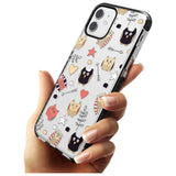 Cute Owl Pattern Black Impact Phone Case for iPhone 11 Pro Max