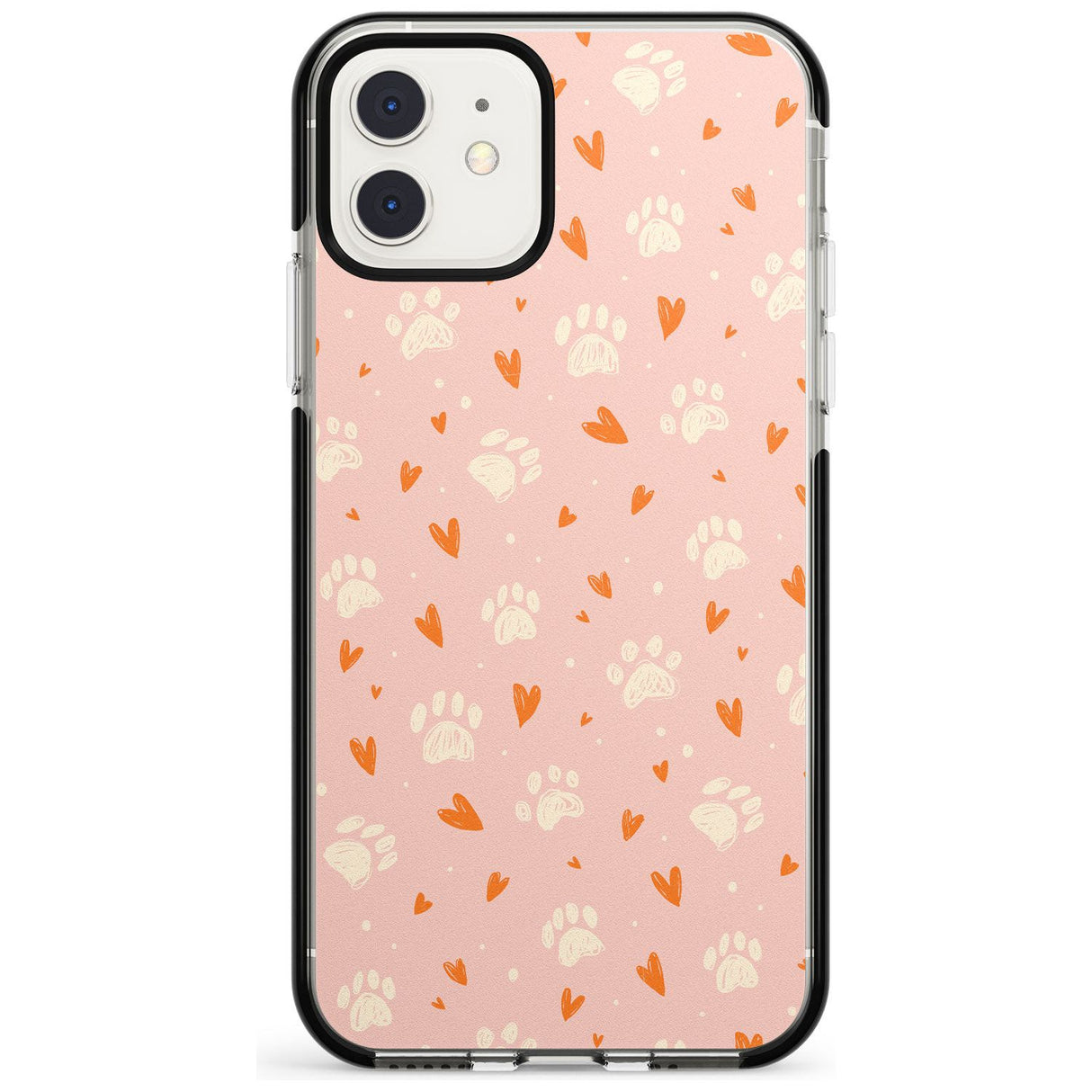 Paws & Hearts Pattern Pink Fade Impact Phone Case for iPhone 11 Pro Max