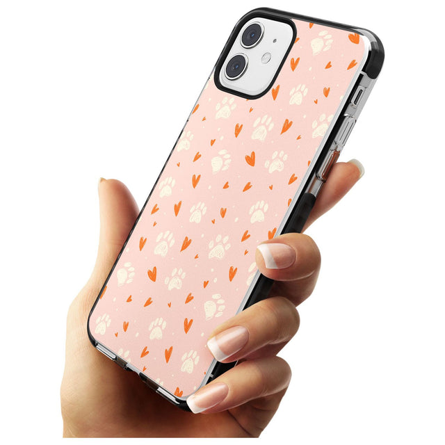 Paws & Hearts Pattern Pink Fade Impact Phone Case for iPhone 11 Pro Max
