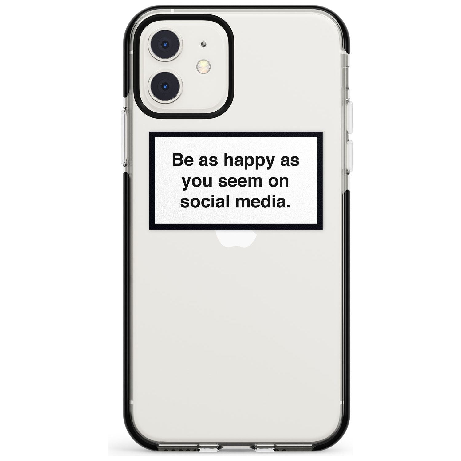 Happy on Social Media iPhone Case  Black Impact Phone Case - Case Warehouse