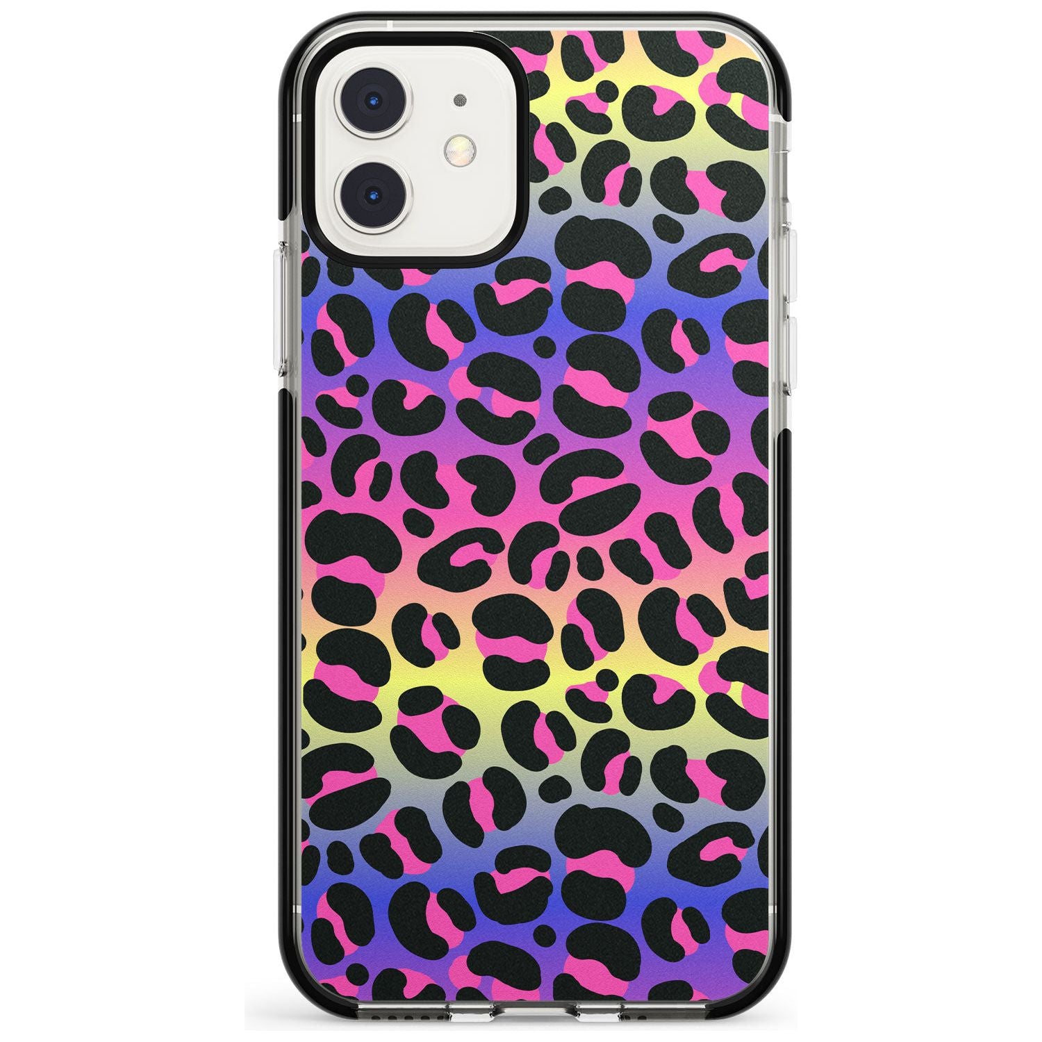 Rainbow Gradient Leopard Print Pink Fade Impact Phone Case for iPhone 11 Pro Max