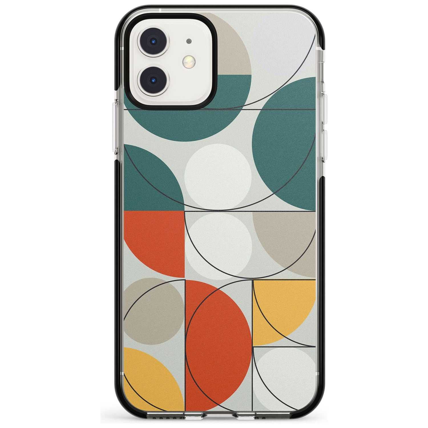 Abstract Half Circles Black Impact Phone Case for iPhone 11