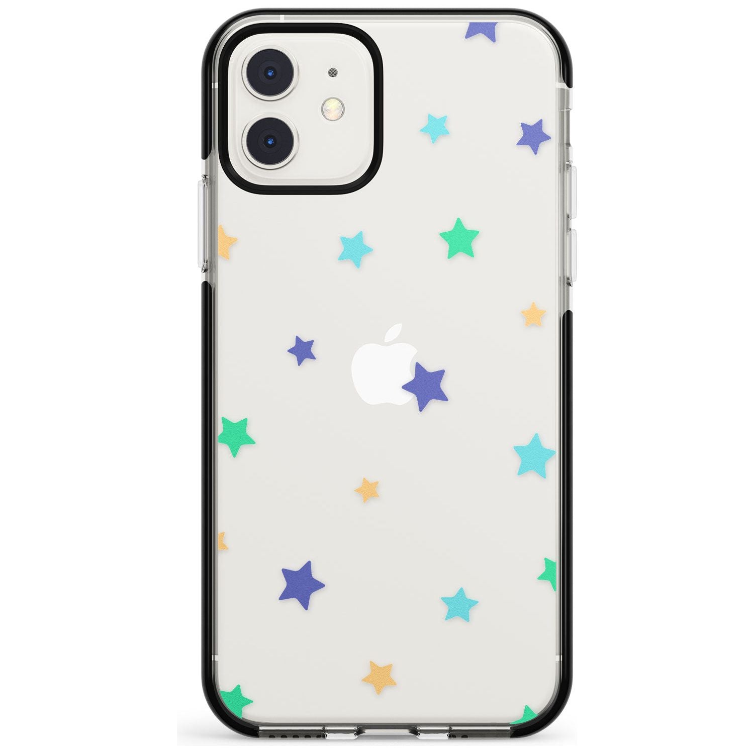 White Stars Pattern Black Impact Phone Case for iPhone 11