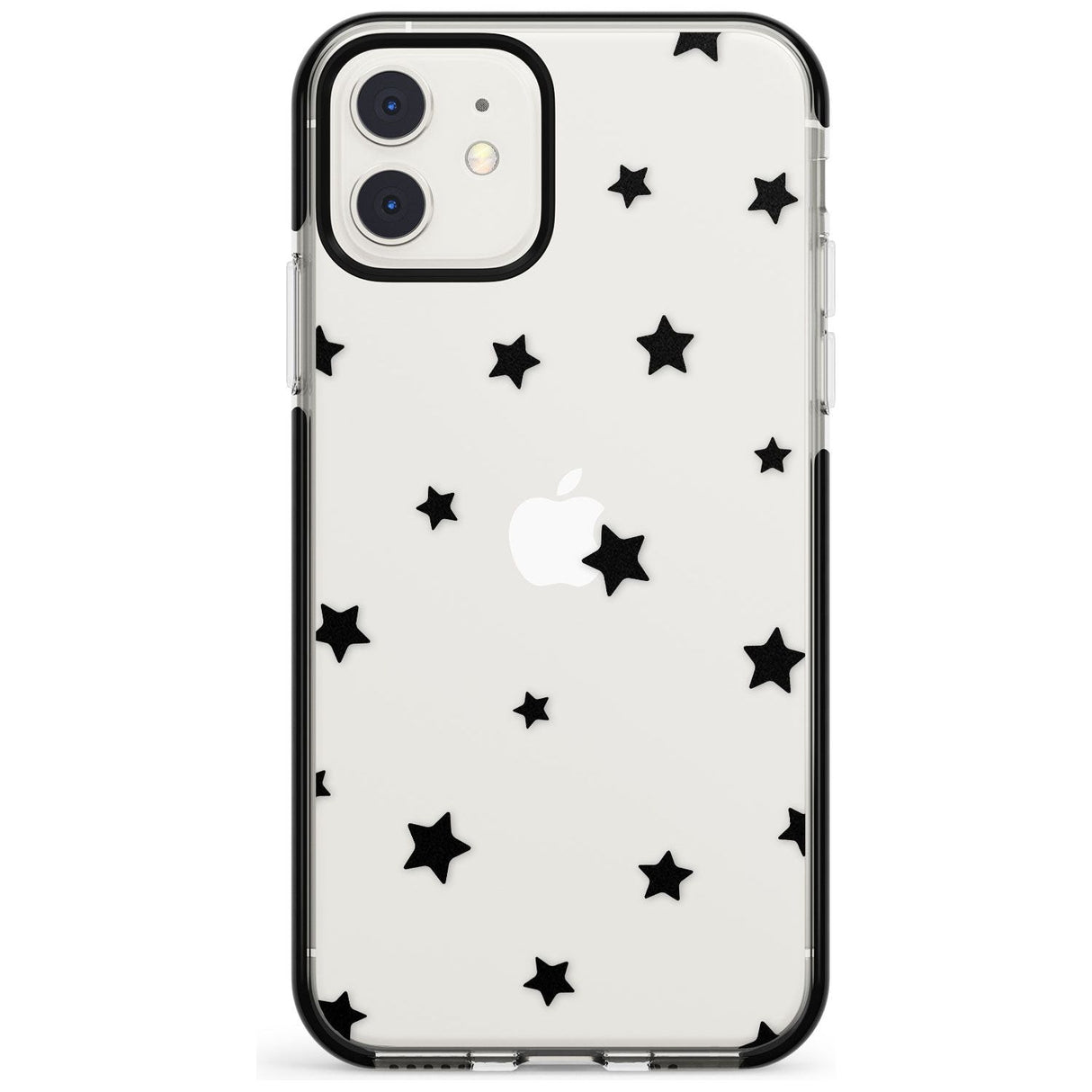 Black Stars Pattern Black Impact Phone Case for iPhone 11
