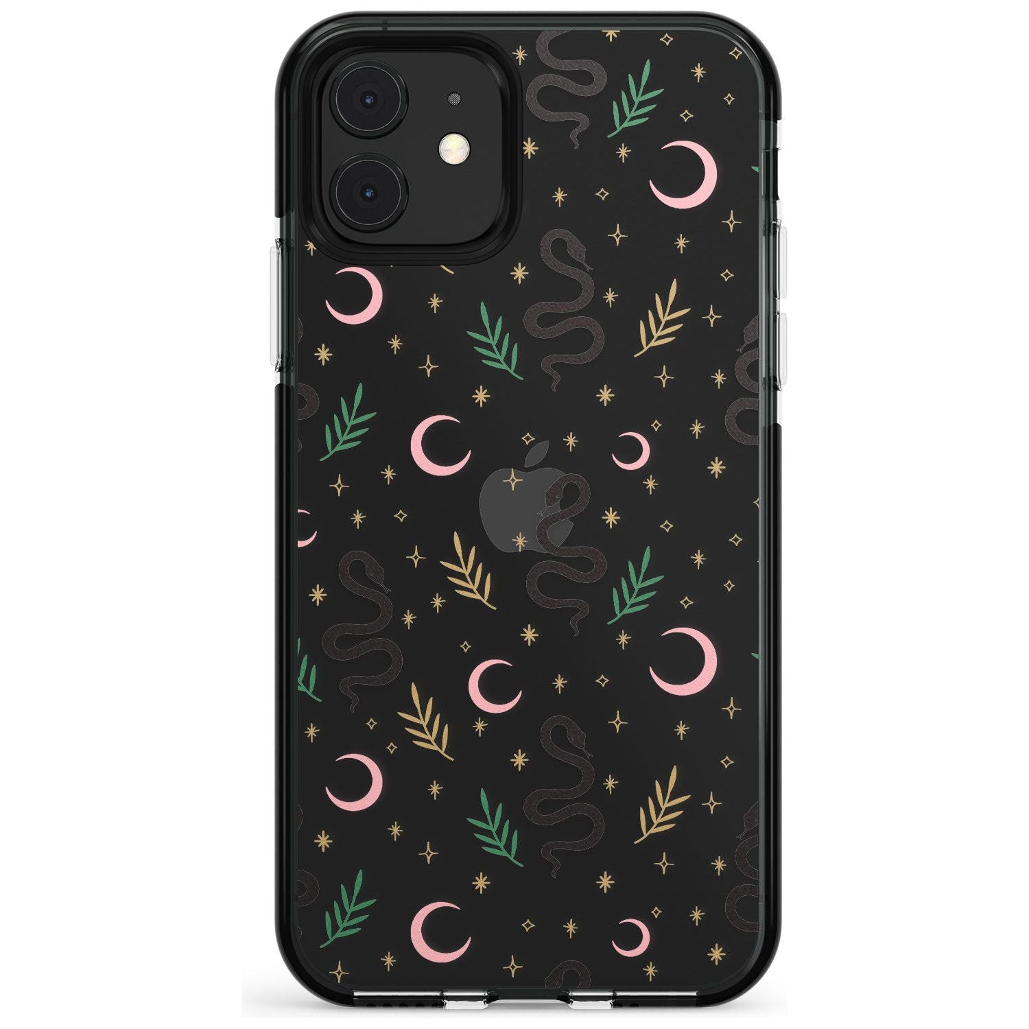 Snake & Moon Pattern (Clear) Pink Fade Impact Phone Case for iPhone 11 Pro Max