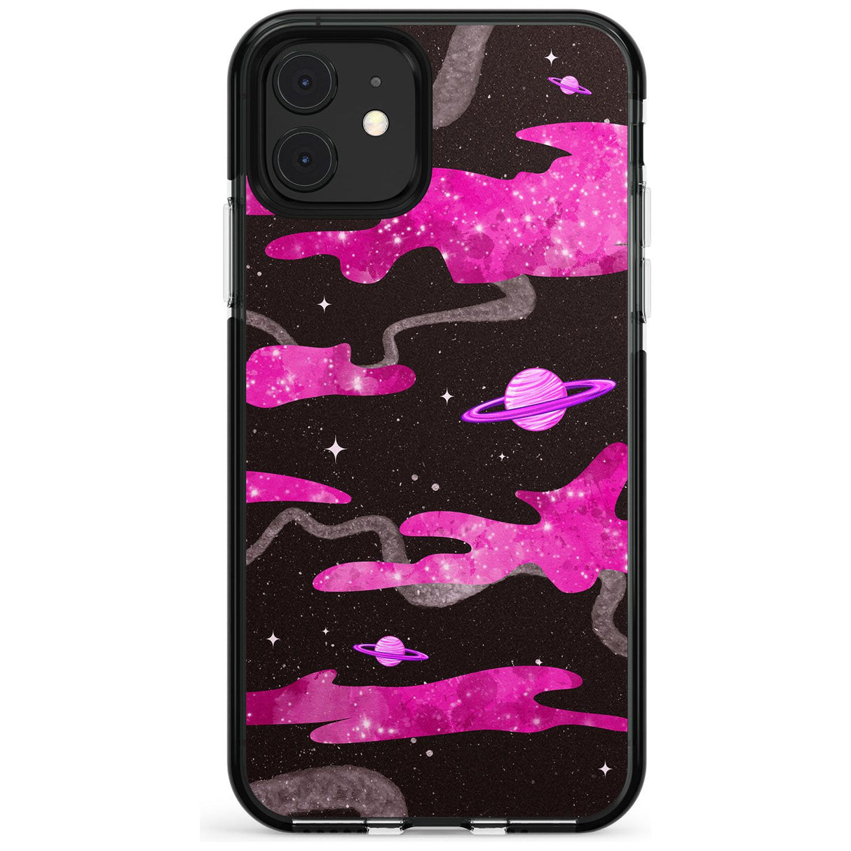 Pink Pattern Black Impact Phone Case for iPhone 11 Pro Max