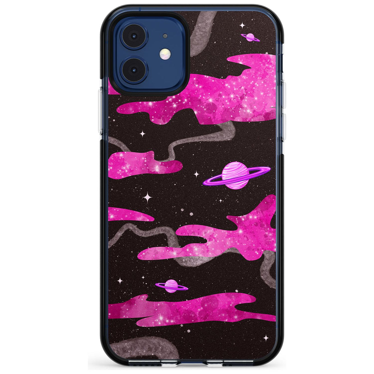 Pink Pattern Black Impact Phone Case for iPhone 11 Pro Max