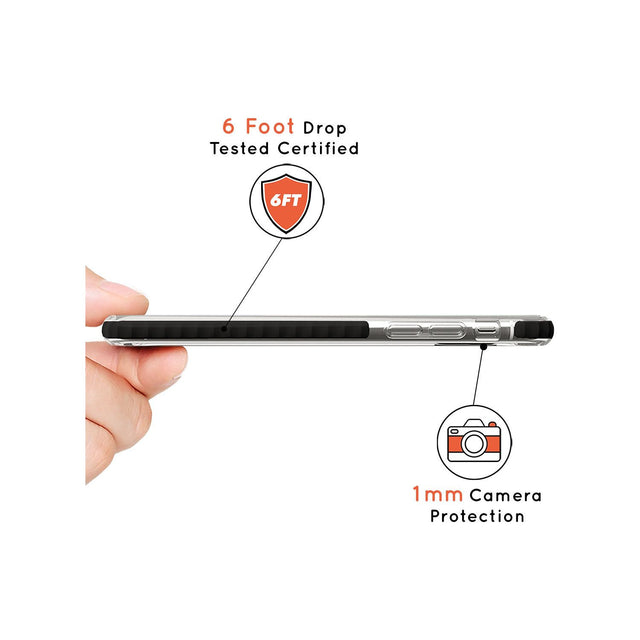 Orange Heart Illusion Black Impact Phone Case for iPhone 11 Pro Max