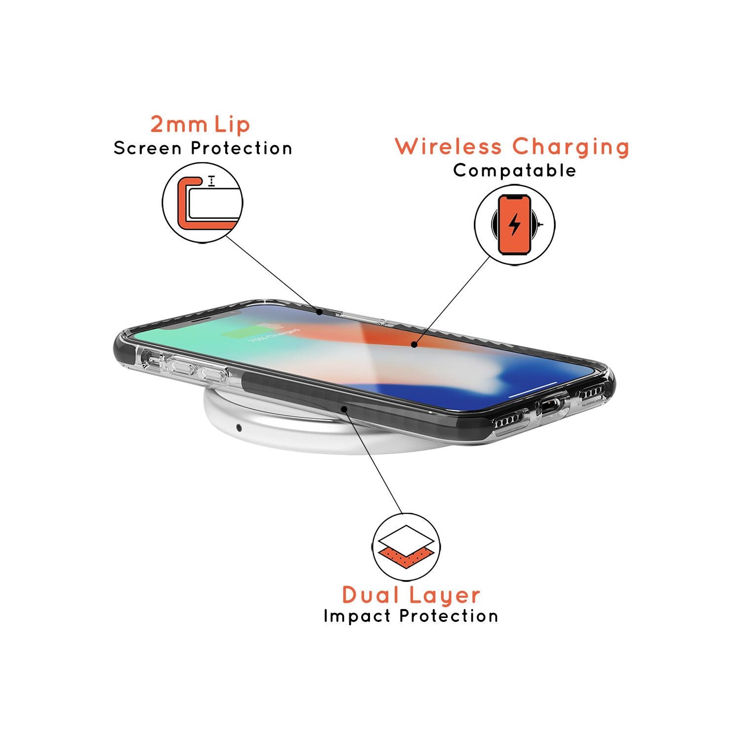 Orange Camo Black Impact Phone Case for iPhone 11 Pro Max