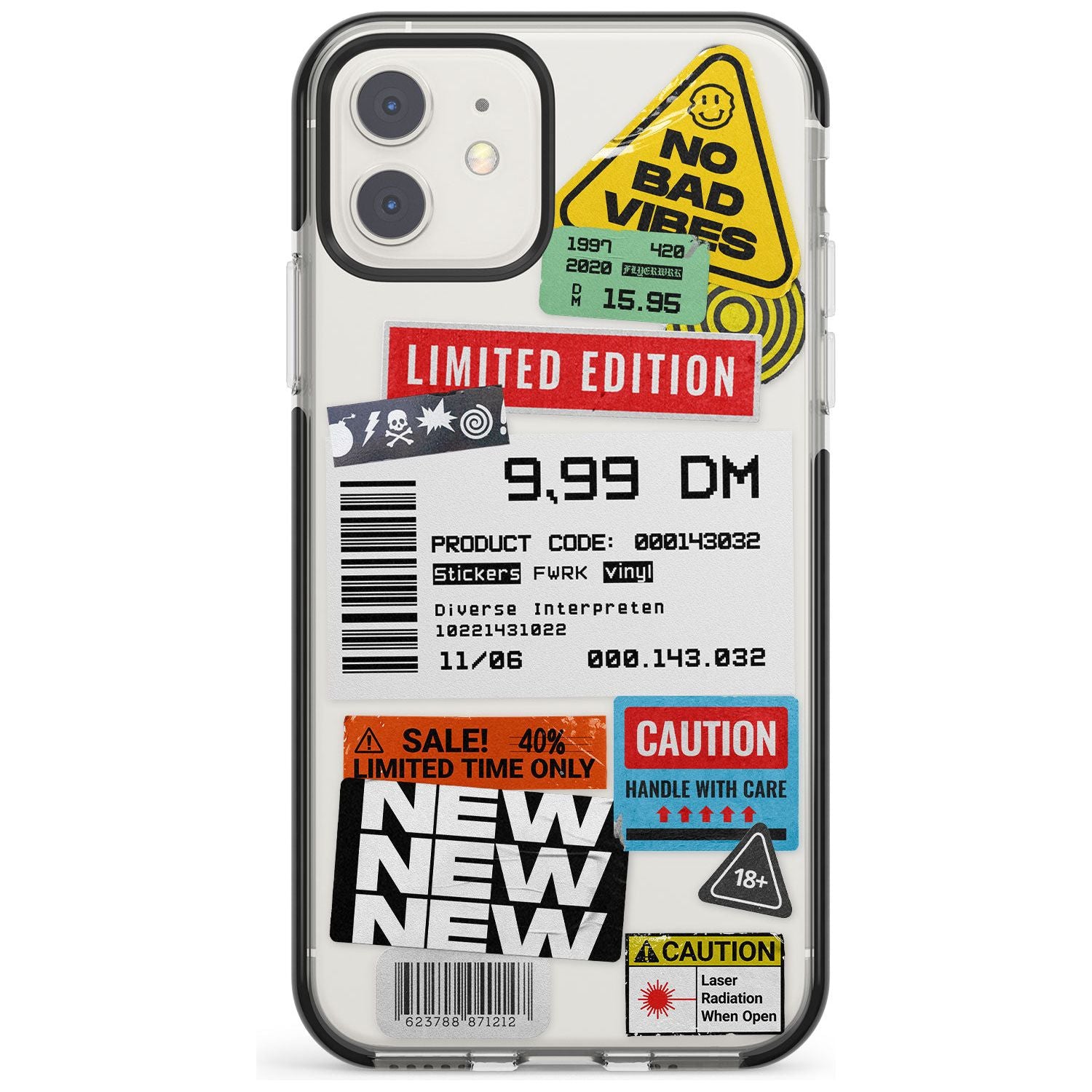 Barcode Sticker Mix Impact Phone Case for iPhone 11, iphone 12