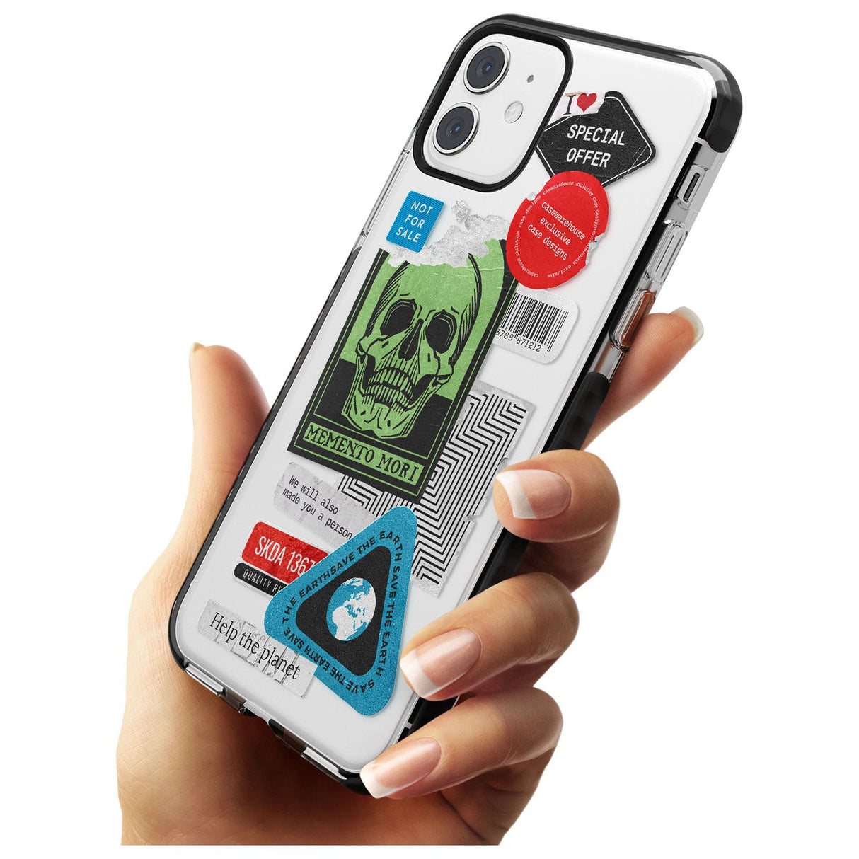 Skull Sticker Mix Pink Fade Impact Phone Case for iPhone 11 Pro Max