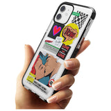 Retro Sticker Mix Pink Fade Impact Phone Case for iPhone 11 Pro Max