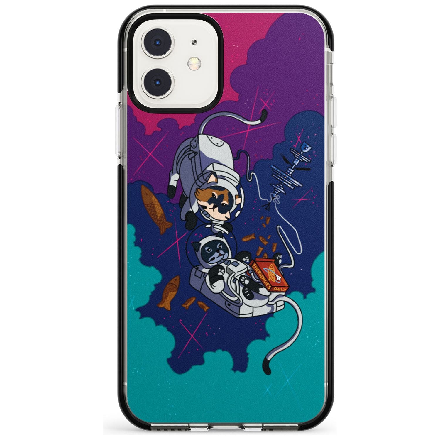 CATS IN SPACE Pink Fade Impact Phone Case for iPhone 11 Pro Max
