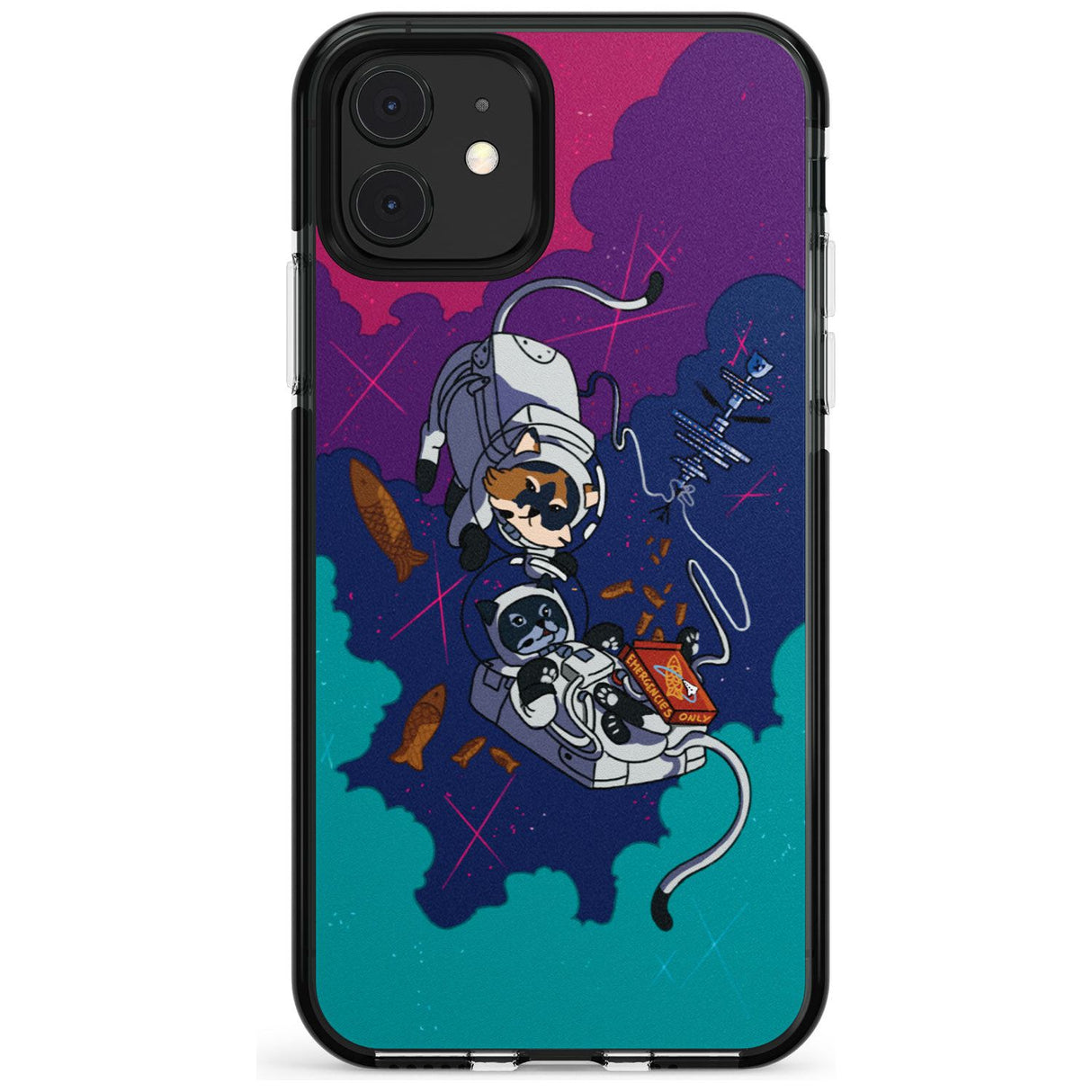 CATS IN SPACE Pink Fade Impact Phone Case for iPhone 11 Pro Max