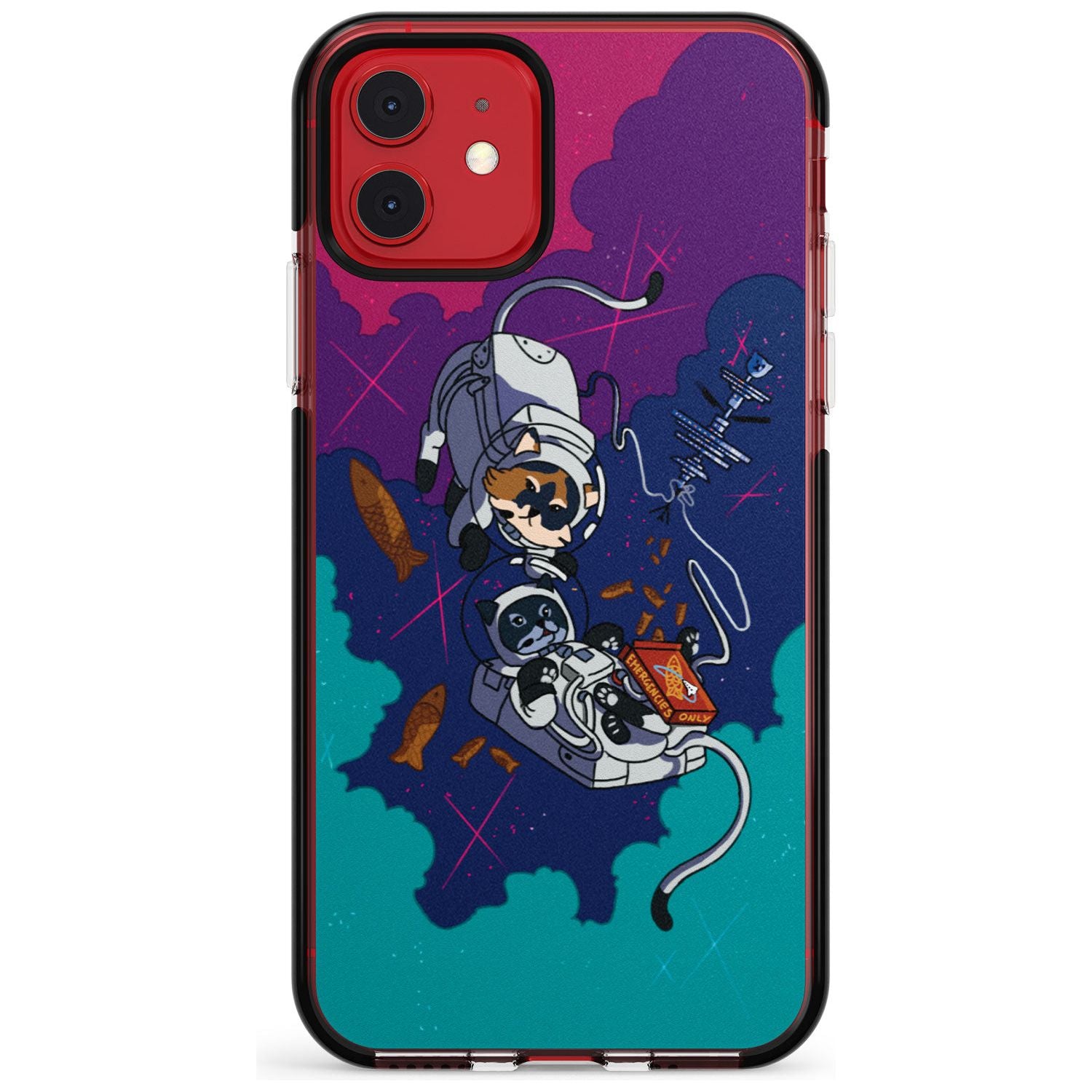 CATS IN SPACE Pink Fade Impact Phone Case for iPhone 11 Pro Max