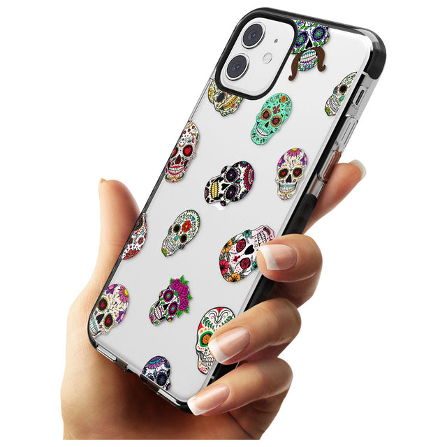 Mixed Sugar Skull Pattern Black Impact Phone Case for iPhone 11 Pro Max