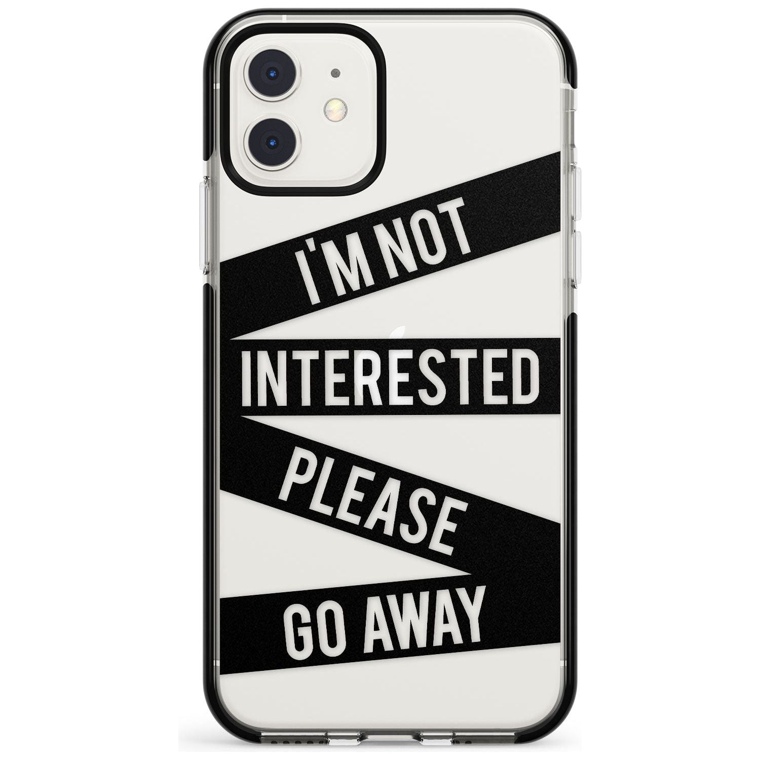 Black Stripes I'm Not Interested Black Impact Phone Case for iPhone 11