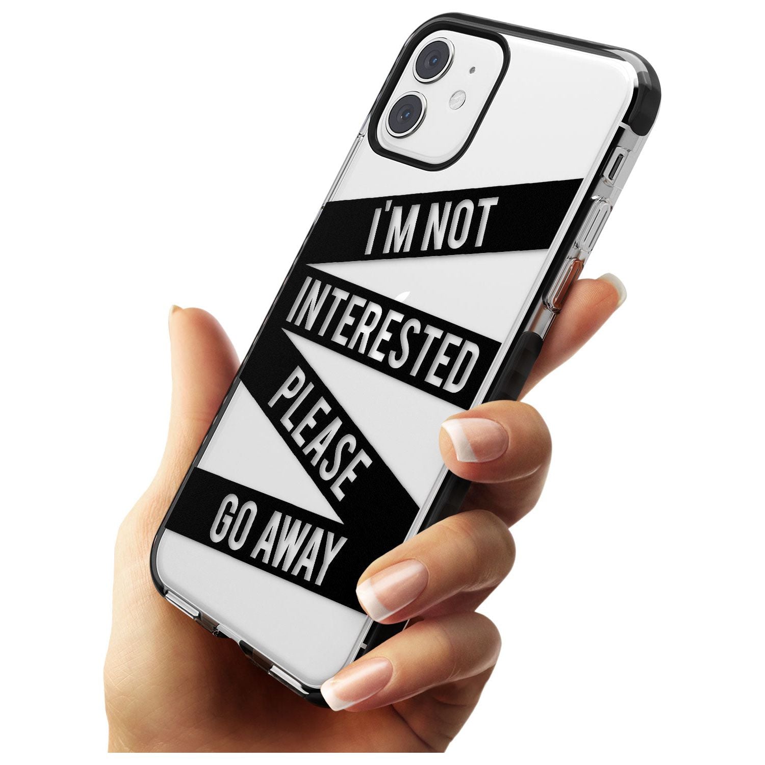Black Stripes I'm Not Interested Black Impact Phone Case for iPhone 11
