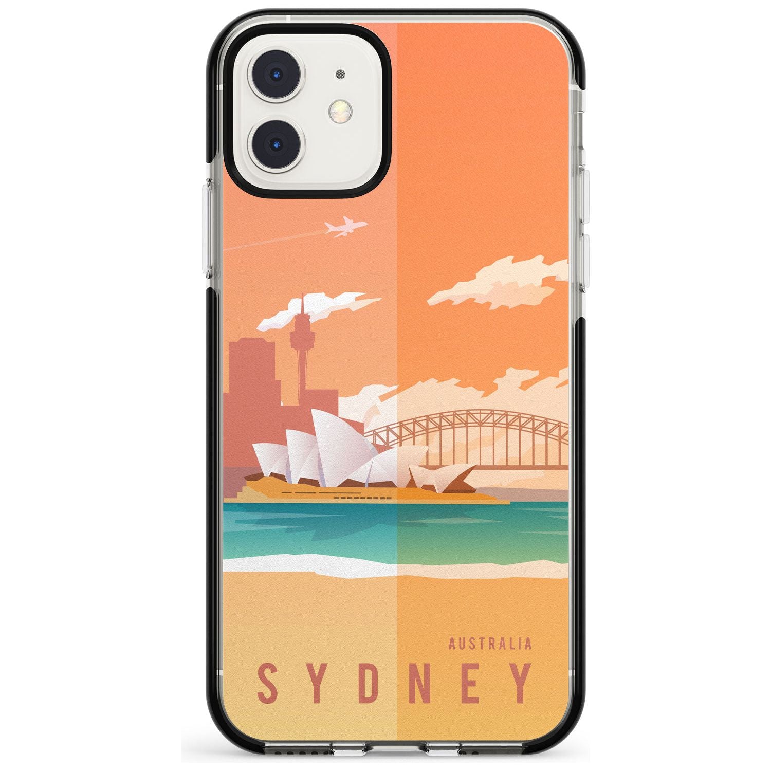Vintage Travel Poster Sydney Black Impact Phone Case for iPhone 11