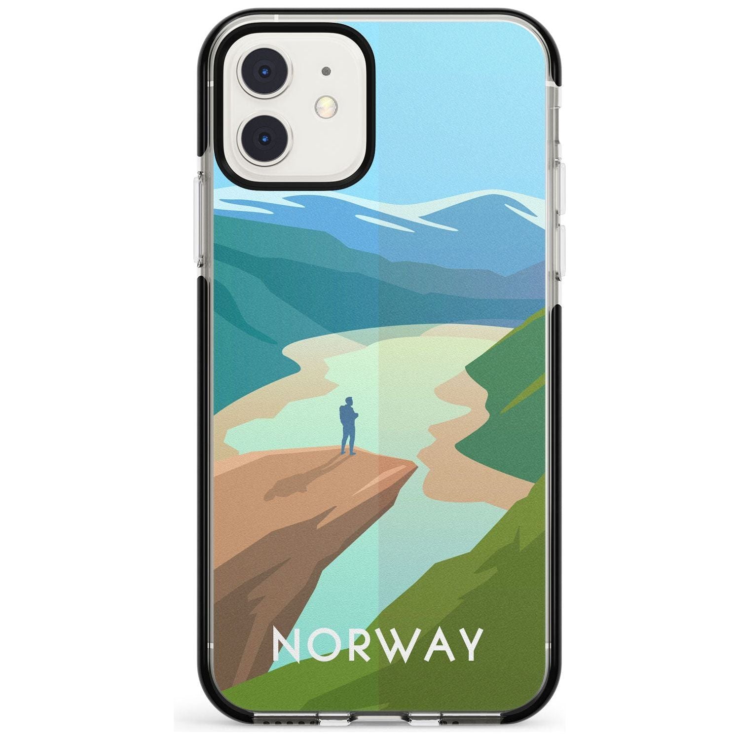 Vintage Travel Poster Norway Black Impact Phone Case for iPhone 11