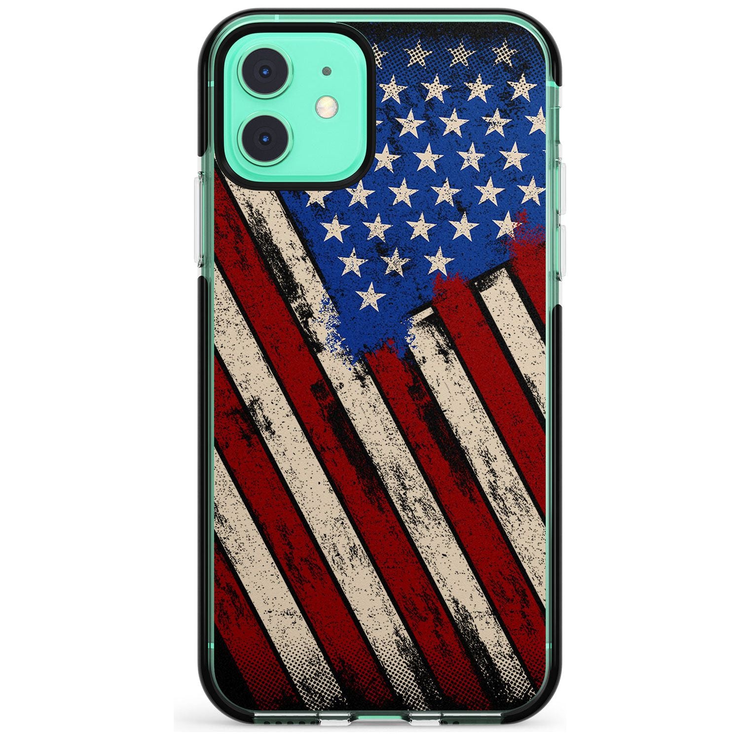 Distressed US Flag Black Impact Phone Case for iPhone 11 Pro Max