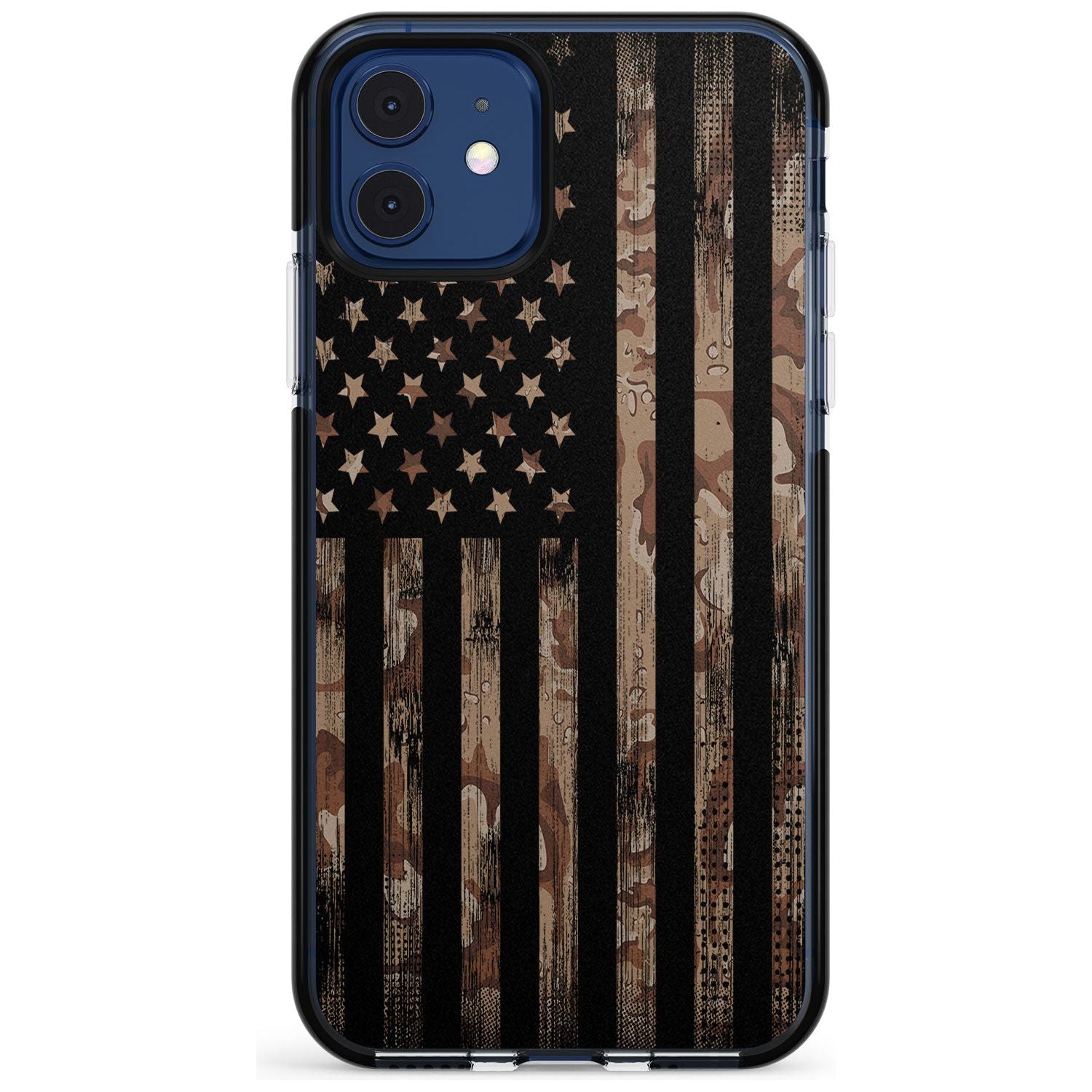 Desert Camo US Flag Black Impact Phone Case for iPhone 11 Pro Max