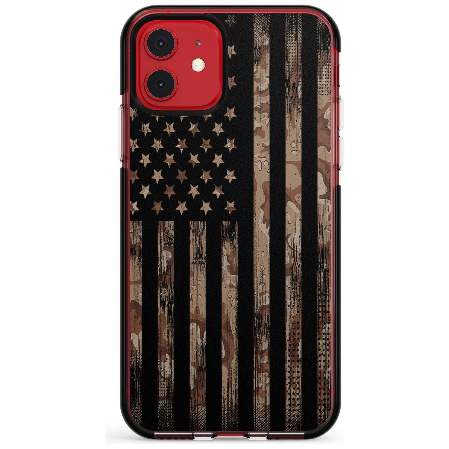 Desert Camo US Flag Black Impact Phone Case for iPhone 11 Pro Max