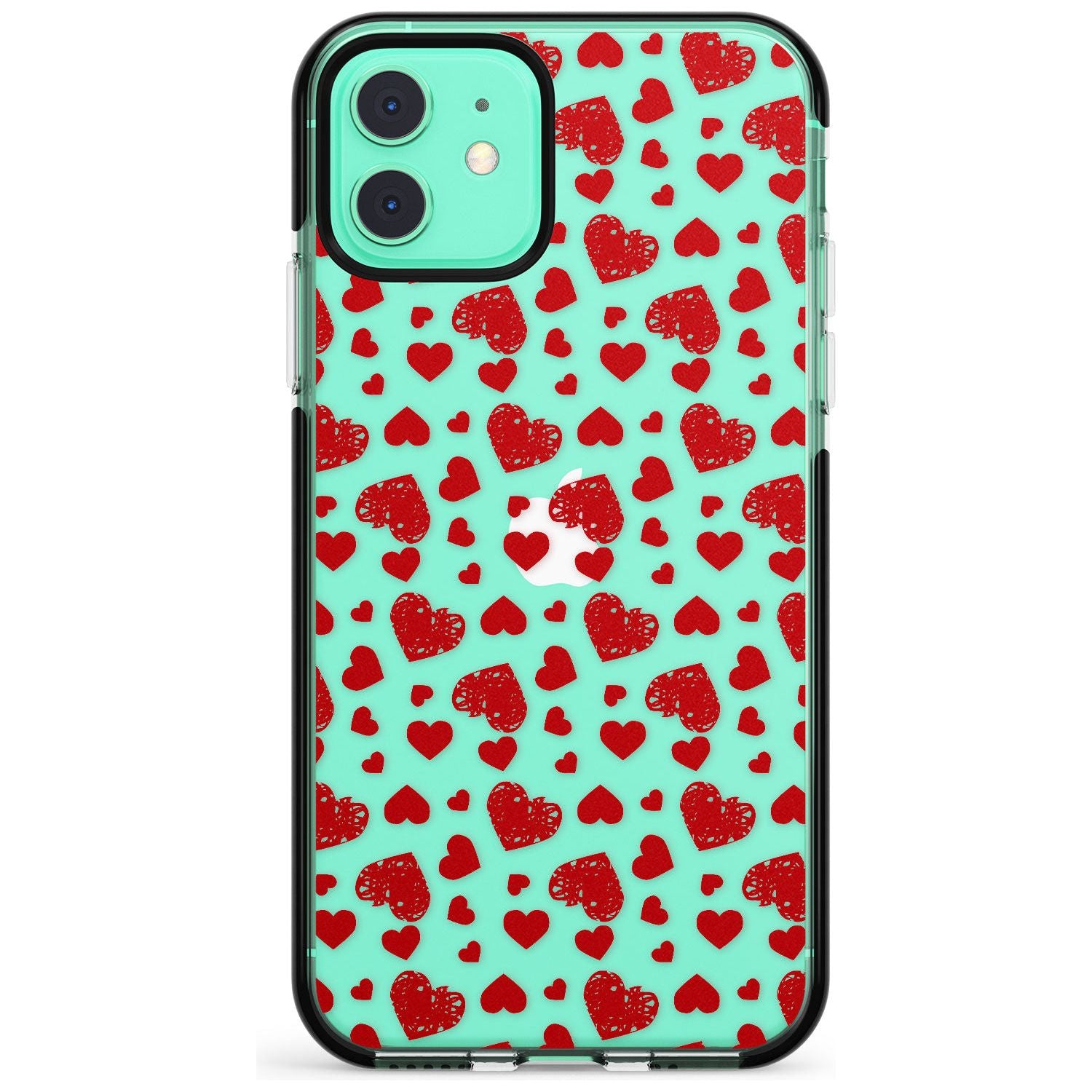Sketched Heart Pattern Pink Fade Impact Phone Case for iPhone 11 Pro Max