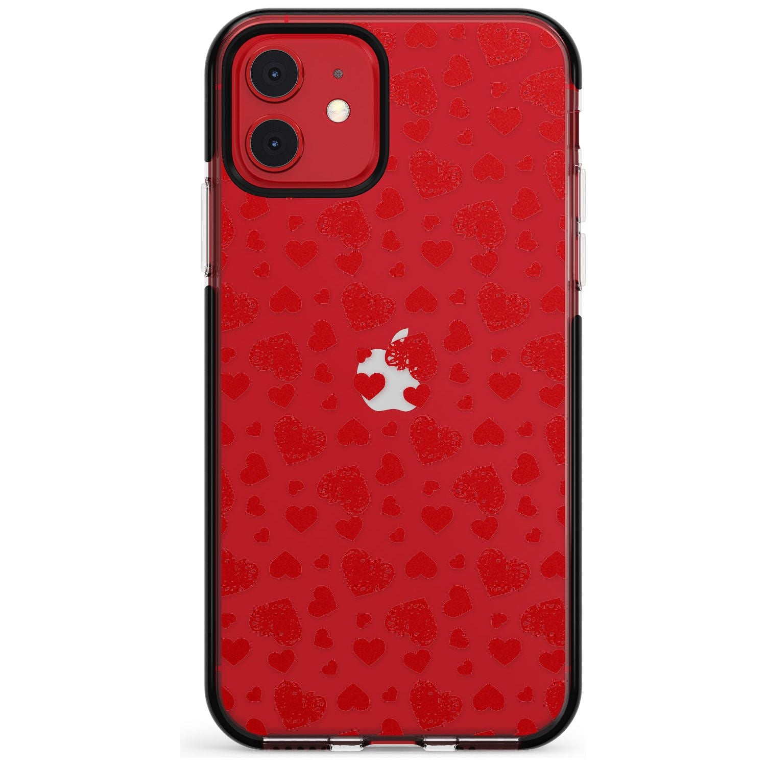 Sketched Heart Pattern Pink Fade Impact Phone Case for iPhone 11 Pro Max