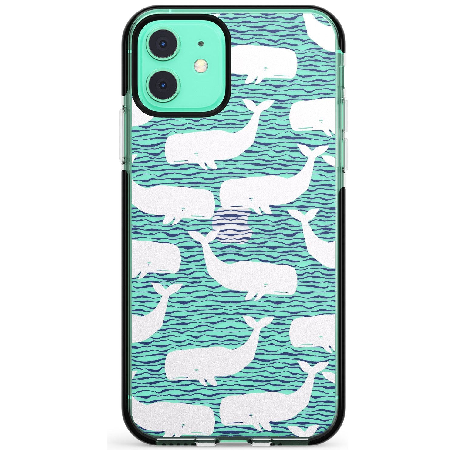 Cute Whales (Transparent) Pink Fade Impact Phone Case for iPhone 11 Pro Max