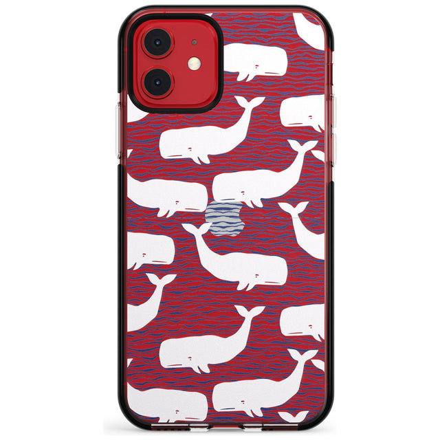 Cute Whales (Transparent) Pink Fade Impact Phone Case for iPhone 11 Pro Max