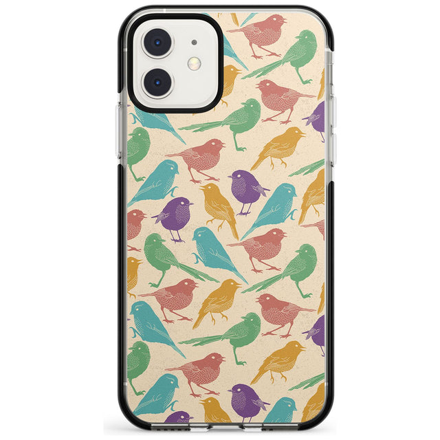Colourful Feathered Friends Bird Black Impact Phone Case for iPhone 11