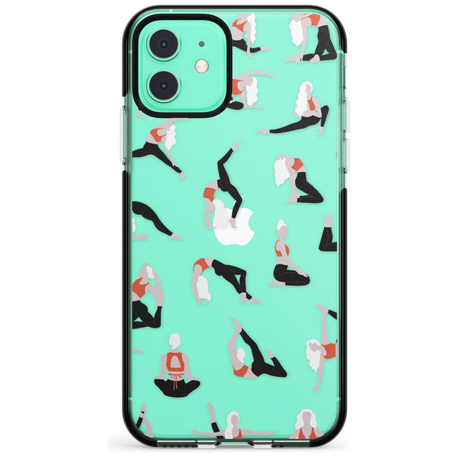 Yoga Poses Clear Pink Fade Impact Phone Case for iPhone 11 Pro Max