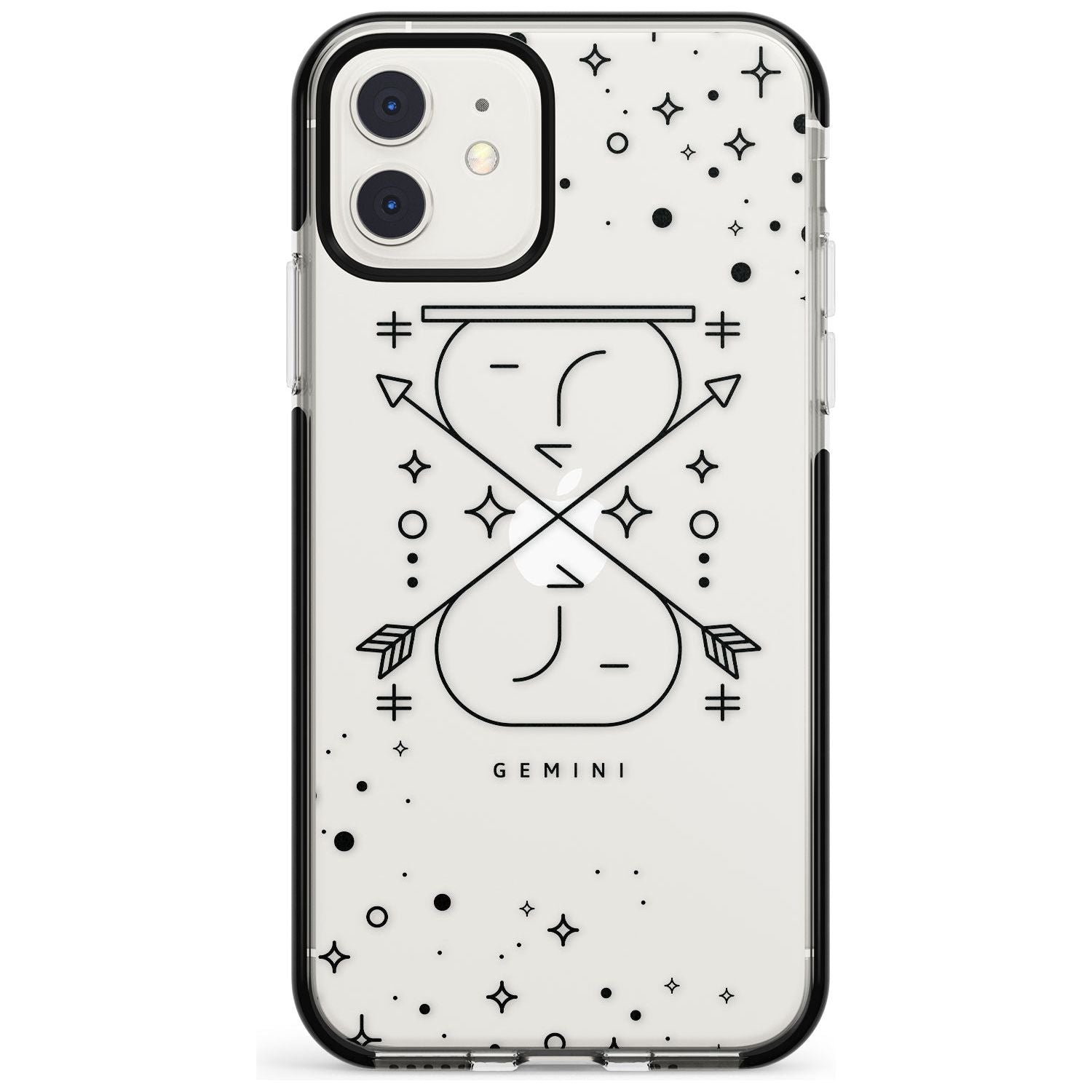 Gemini Emblem - Transparent Design Black Impact Phone Case for iPhone 11