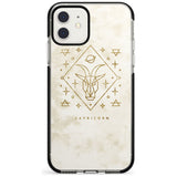 Capricorn Emblem - Solid Gold Marbled Design Black Impact Phone Case for iPhone 11