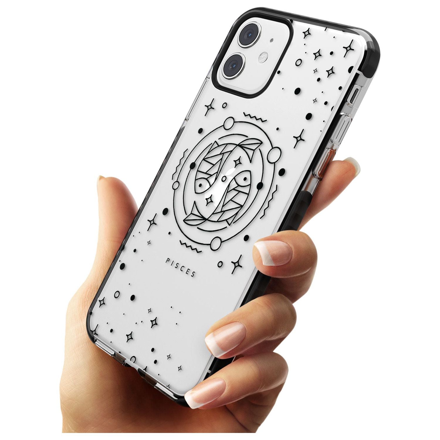 Pisces Emblem - Transparent Design Black Impact Phone Case for iPhone 11