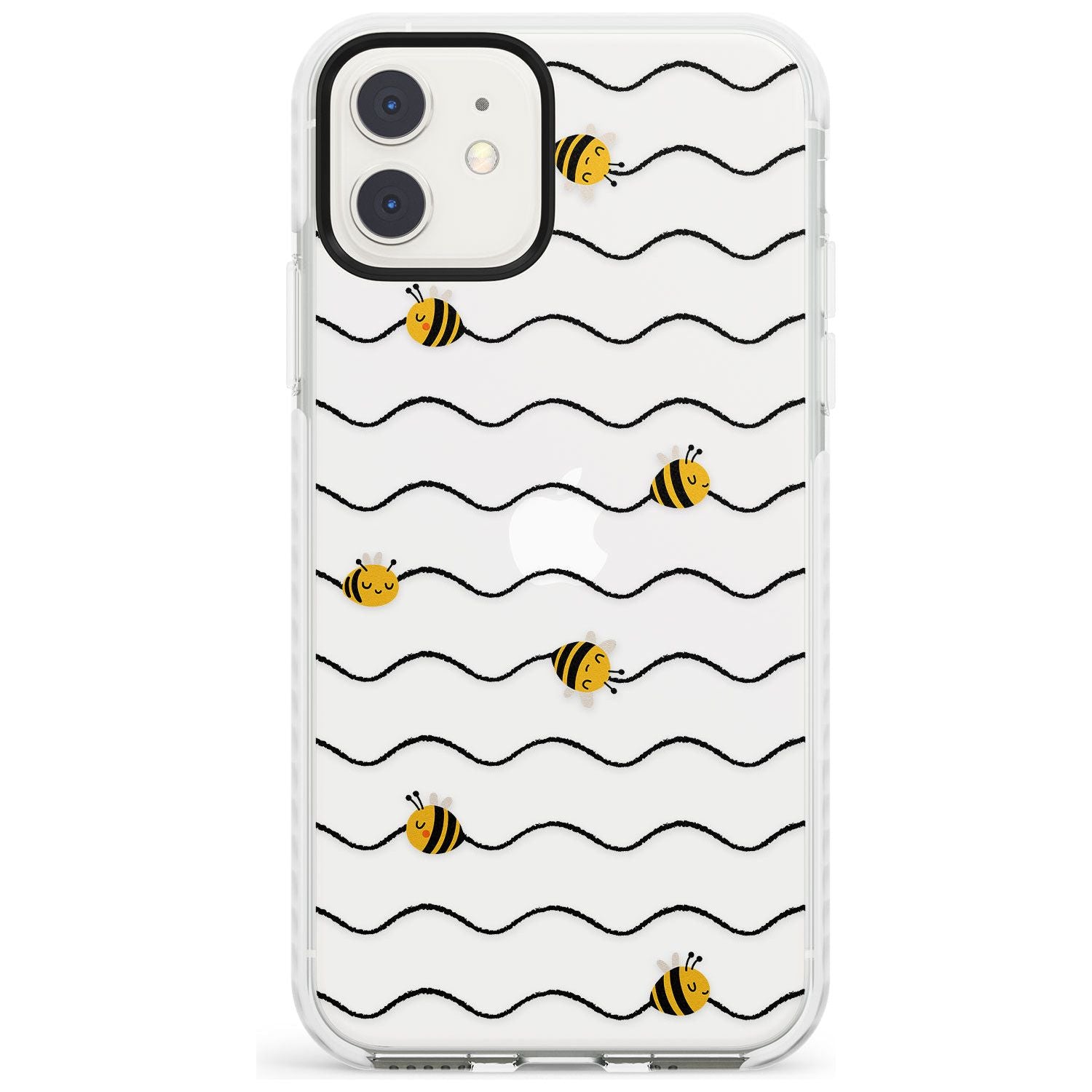 Sweet as Honey Patterns: Bees & Stripes (Clear) Impact Phone Case for iPhone 11