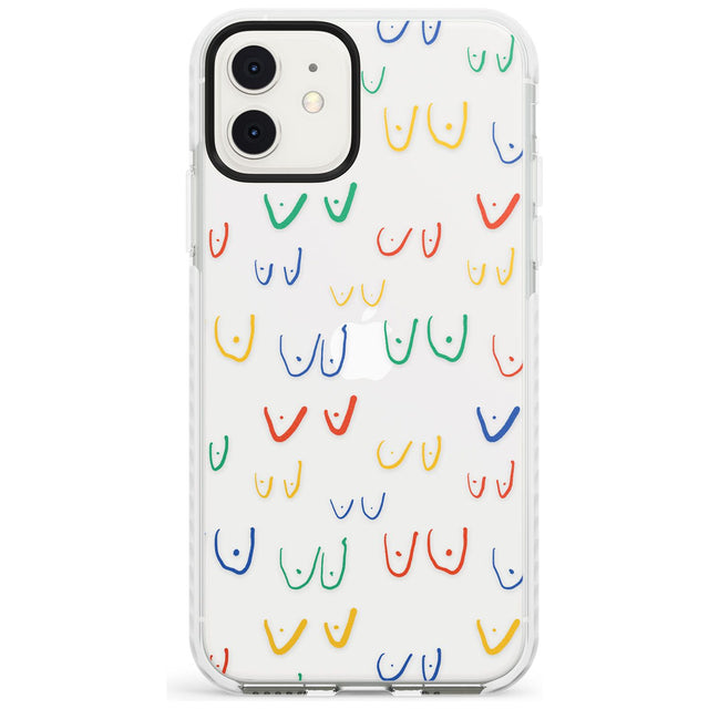 Boob Pattern (Mixed Colours) Slim TPU Phone Case for iPhone 11