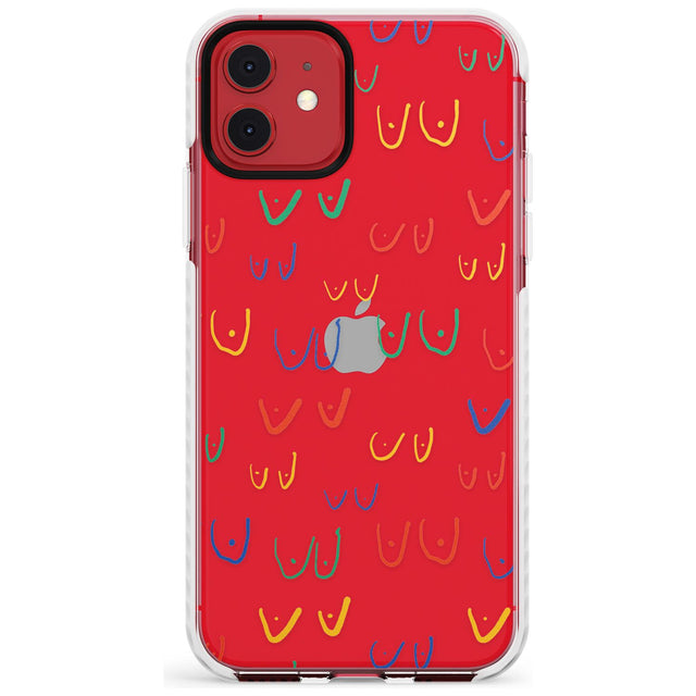 Boob Pattern (Mixed Colours) Slim TPU Phone Case for iPhone 11