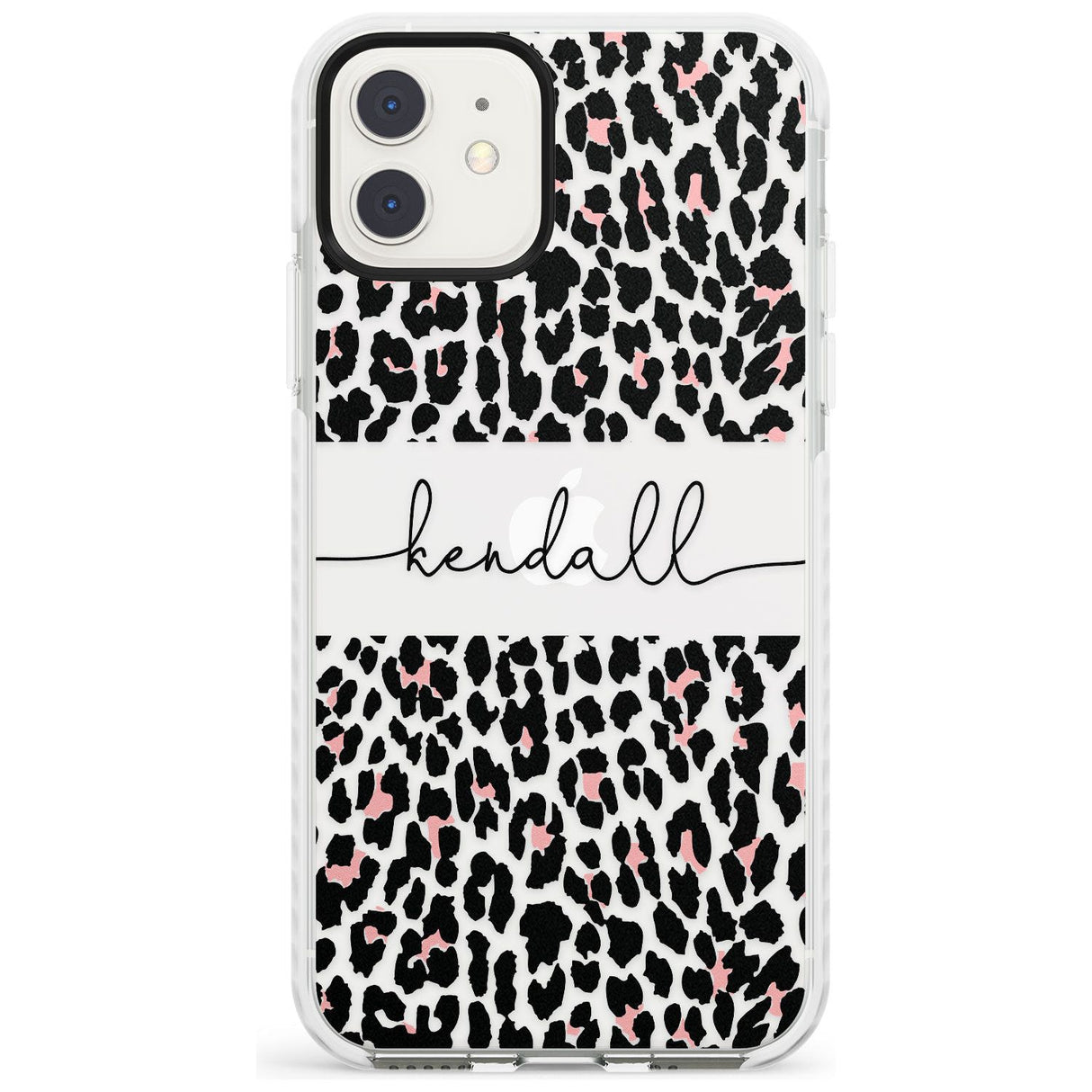 Custom Pink & Cursive Leopard Spots iPhone Case  Impact Case Custom Phone Case - Case Warehouse