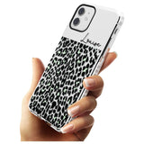 CustomSeafoam Green & Cursive Leopard Spots Impact Phone Case for iPhone 11